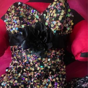 Tiffany Black Mermaid sequence dress